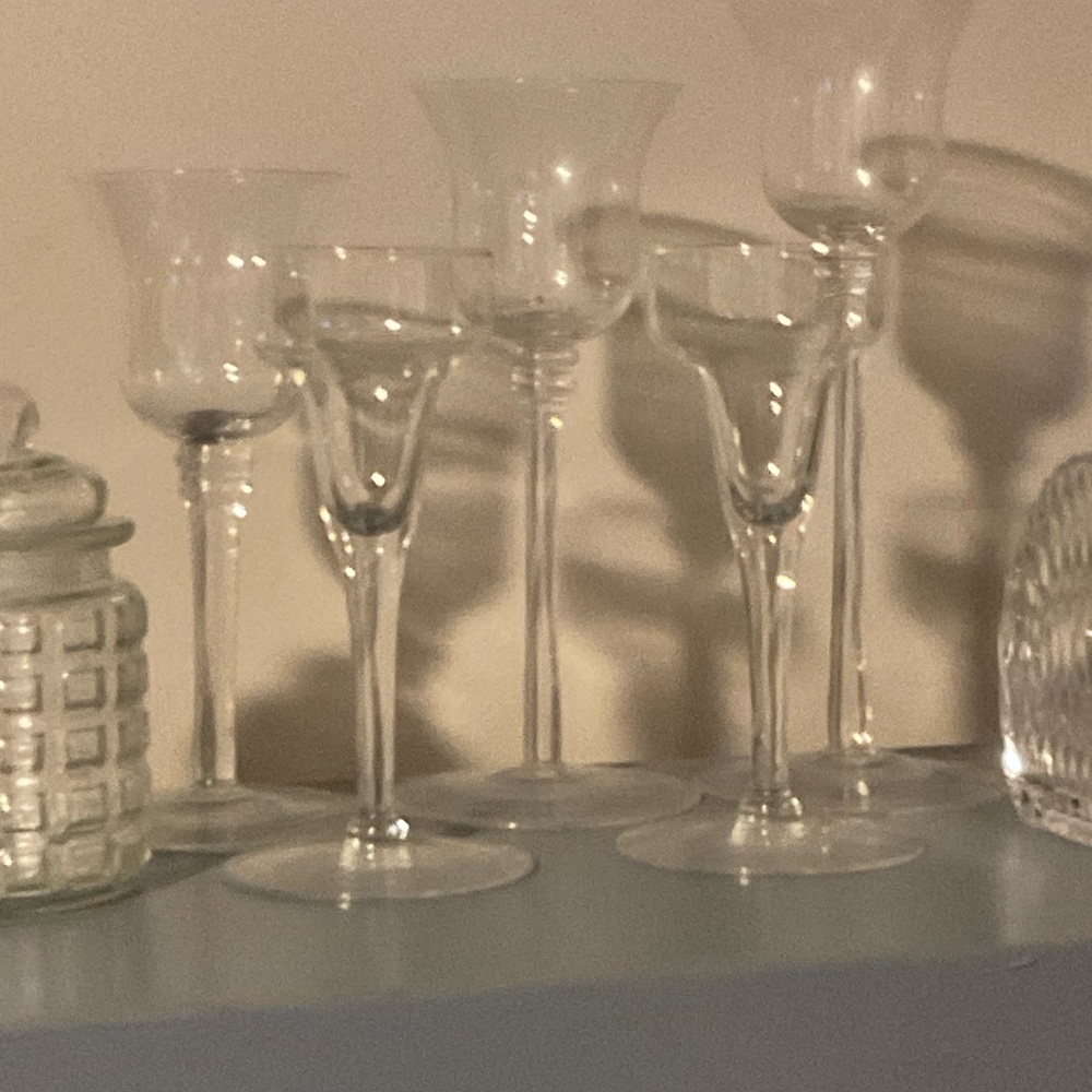 Crystal Clear Candle Holders Glass Set 5 pieces - Picture 3 of 3